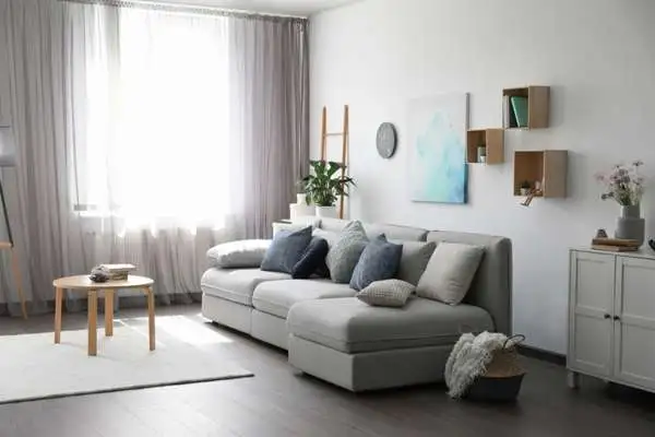 Grey Couch to Enhance a Small Drawing Room