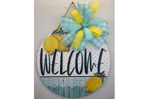 Welcome Wreath Sign