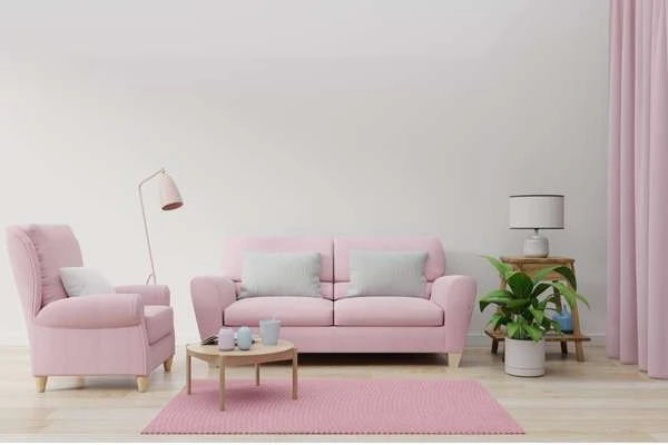 Pink Furniture for Glam Living Room Ideas
